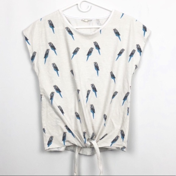 Fat Face Tops - Fat Face Graphic Tie Front Parrot T Shirt